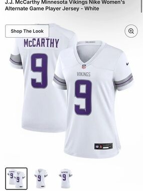 Nike J.J. McCarthy Minnesota Vikings Alternate Game Player Jersey White & Purple